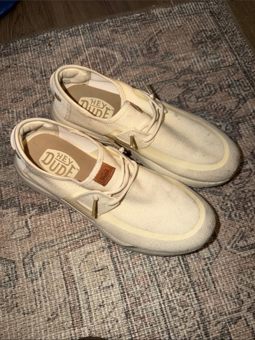 Hey Dude Men's Slip-On Loafers in Cream